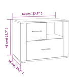 Bedside Cabinet Black 60x36x45 cm Engineered Wood - Extra Image