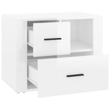 Bedside Cabinet High Gloss White 60x36x45 cm Engineered Wood - Close-Up Angle
