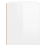 Bedside Cabinet High Gloss White 60x36x45 cm Engineered Wood - Low Angle