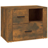 Bedside Cabinet Smoked Oak 60x36x45 cm Engineered Wood - Front View