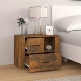 Bedside Cabinet Smoked Oak 60x36x45 cm Engineered Wood - Side View