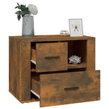 Bedside Cabinet Smoked Oak 60x36x45 cm Engineered Wood - 45-Degree Angle