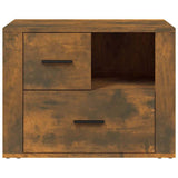 Bedside Cabinet Smoked Oak 60x36x45 cm Engineered Wood - Rear View