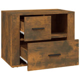 Bedside Cabinet Smoked Oak 60x36x45 cm Engineered Wood - Close-Up Angle