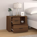 Bedside Cabinet Brown Oak 60x36x45 cm Engineered Wood - Side View
