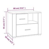 Bedside Cabinet Brown Oak 60x36x45 cm Engineered Wood - Extra Image