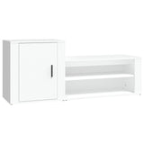 Shoe Cabinet White 130x35x54 cm Engineered Wood - Front View