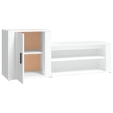 Shoe Cabinet White 130x35x54 cm Engineered Wood - Rear View