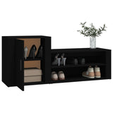 Shoe Cabinet Black 130x35x54 cm Engineered Wood - Top-Down View