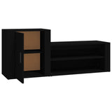 Shoe Cabinet Black 130x35x54 cm Engineered Wood - Rear View