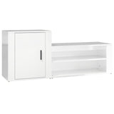 Shoe Cabinet High Gloss White 130x35x54 cm Engineered Wood