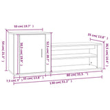 Shoe Cabinet High Gloss White 130x35x54 cm Engineered Wood - Extra Image