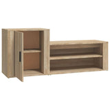 Shoe Cabinet Sonoma Oak 130x35x54 cm Engineered Wood - Rear View