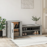 Shoe Cabinet Concrete Grey 130x35x54 cm Engineered Wood - Side View