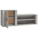 Shoe Cabinet Concrete Grey 130x35x54 cm Engineered Wood - Rear View