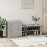 Shoe Cabinet Concrete Grey 130x35x54 cm Engineered Wood