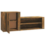 Shoe Cabinet Smoked Oak 130x35x54 cm Engineered Wood