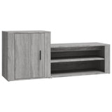 Shoe Cabinet Grey Sonoma 130x35x54 cm Engineered Wood - Front View