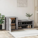 Shoe Cabinet Grey Sonoma 130x35x54 cm Engineered Wood - Side View
