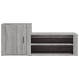 Shoe Cabinet Grey Sonoma 130x35x54 cm Engineered Wood - Rear View