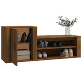 Shoe Cabinet Brown Oak 130x35x54 cm Engineered Wood - Top-Down View