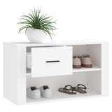 Shoe Cabinet White 80x35x45 cm Engineered Wood - Top-Down View