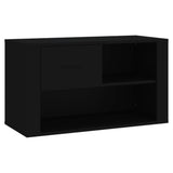 Shoe Cabinet Black 80x35x45 cm Engineered Wood - Front View