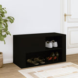 Shoe Cabinet Black 80x35x45 cm Engineered Wood - Side View