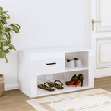 Shoe Cabinet High Gloss White 80x35x45 cm Engineered Wood - Side View