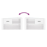 Shoe Cabinet High Gloss White 80x35x45 cm Engineered Wood - Close-Up Angle