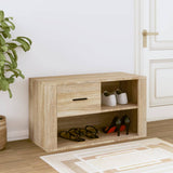 Shoe Cabinet Sonoma Oak 80x35x45 cm Engineered Wood - Side View
