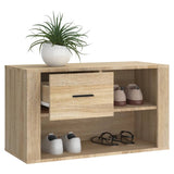 Shoe Cabinet Sonoma Oak 80x35x45 cm Engineered Wood - Top-Down View
