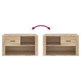 Shoe Cabinet Sonoma Oak 80x35x45 cm Engineered Wood - Close-Up Angle
