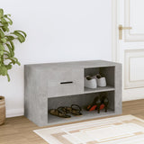 Shoe Cabinet Concrete Grey 80x35x45 cm Engineered Wood - Side View