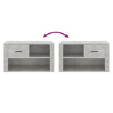 Shoe Cabinet Concrete Grey 80x35x45 cm Engineered Wood
