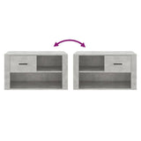 Shoe Cabinet Concrete Grey 80x35x45 cm Engineered Wood - Close-Up Angle