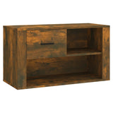 Shoe Cabinet Smoked Oak 80x35x45 cm Engineered Wood - Front View