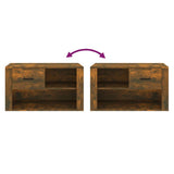 Shoe Cabinet Smoked Oak 80x35x45 cm Engineered Wood