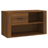 Shoe Cabinet Brown Oak 80x35x45 cm Engineered Wood - Front View