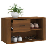 Shoe Cabinet Brown Oak 80x35x45 cm Engineered Wood - Top-Down View