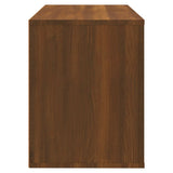 Shoe Cabinet Brown Oak 80x35x45 cm Engineered Wood - Rear View