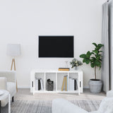 TV Cabinet White 100x35x40 cm Engineered Wood - Side View