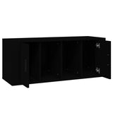 TV Cabinet Black 100x35x40 cm Engineered Wood - Close-Up Angle