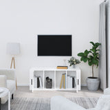 TV Cabinet High Gloss White 100x35x40 cm Engineered Wood - Side View