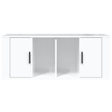 TV Cabinet High Gloss White 100x35x40 cm Engineered Wood - 45-Degree Angle