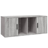 TV Cabinet Grey Sonoma 100x35x40 cm Engineered Wood - Front View
