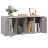 TV Cabinet Grey Sonoma 100x35x40 cm Engineered Wood - Top-Down View