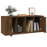 TV Cabinet Brown Oak 100x35x40 cm Engineered Wood - Top-Down View