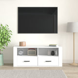 TV Cabinet White 100x35x40 cm Engineered Wood - Side View