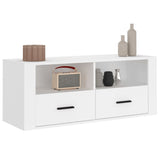 TV Cabinet White 100x35x40 cm Engineered Wood - Top-Down View